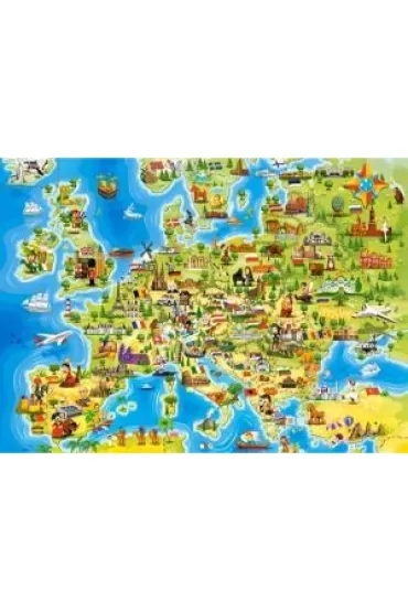 Puzzle 100 el. Mapa Europy Castorland