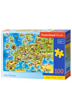 Puzzle 100 el. Mapa Europy Castorland