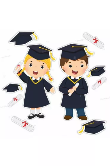 LearnHow Dekoracja szkolna - Dzieci w biretach 10 el.