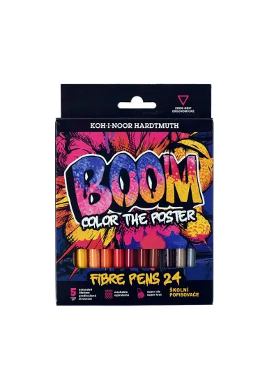 Flamastry BOOM w kartoniku 24 kolory