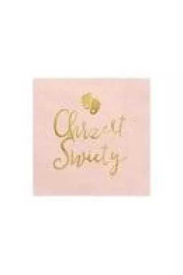 PartyDeco Serwetki Chrzest jasny r�owy 33x33cm