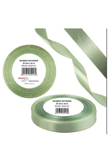 Brewis Wst��ka satynowa 25mm szarozielona 32 m