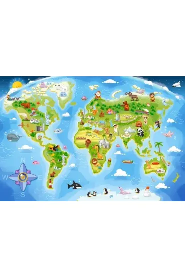 Puzzle 40 el. Mapa �wiata Castorland