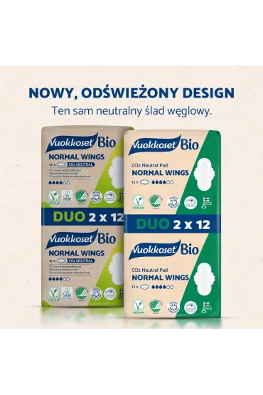 Vuokkoset Bio, Podpaski ze skrzyde�kami Normal 2 x 12 szt.