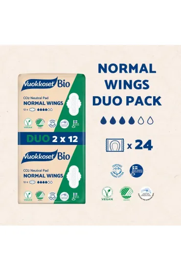 Vuokkoset Bio, Podpaski ze skrzyde�kami Normal 2 x 12 szt.