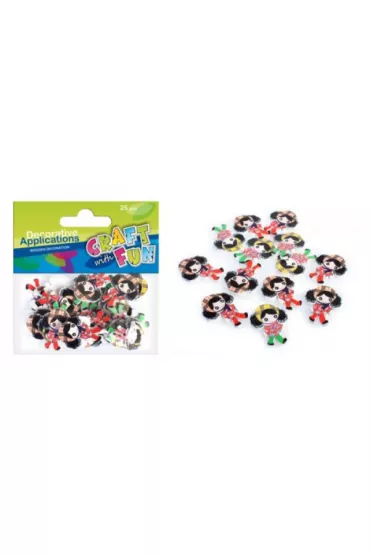 Craft with Fun Ozdoba dekoracyjna guziki Dziewczynki