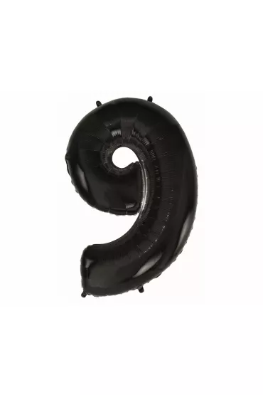 Godan Balon foliowy cyfra 9 czarny 92cm