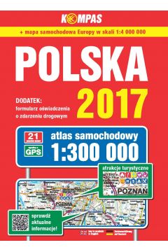 Atlas samochodowy Polska 2017 1:300 000