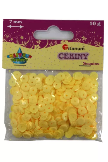 Titanum Cekiny okr�g�e pastelowe ��ty 7mm, 10g