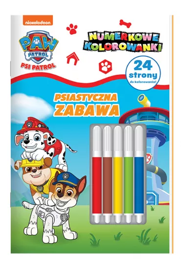 Psiastyczna zabawa. Psi Patrol. Numerkowe kolorowanki