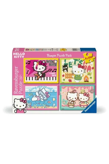 Puzzle dla dzieci 4x100 el. 2D Hello Kitty zestaw Ravensburger