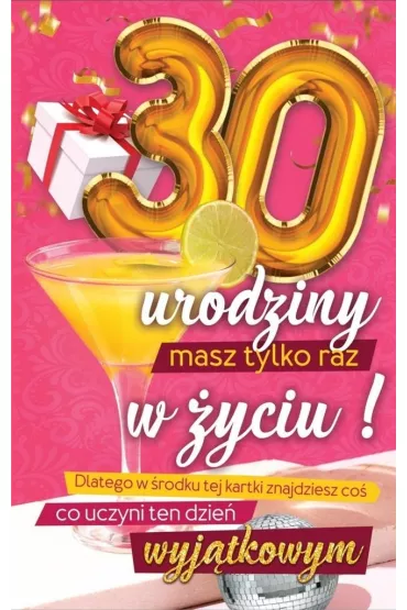 Yeku Karnet Urodzinowy 30 + naklejka