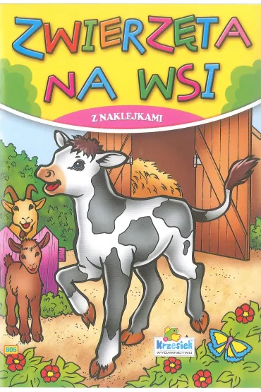 Kolorowanka z naklejkami. Zwierz�ta na wsi Cielaczek 805