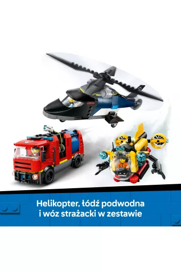 LEGO City Zestaw z helikopterem, wozem stra�ackim i �odzi� podwodn� 60462