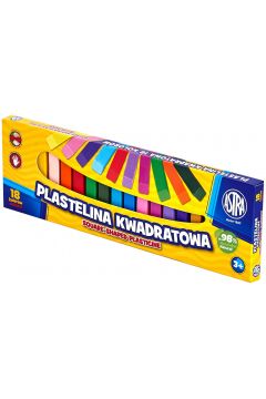 Astra Plastelina kwadratowa 18 kolorów