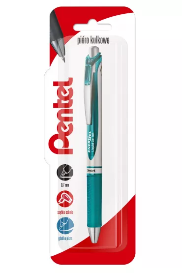 Pentel Pi�ro kulkowe EnerGel BL77 turkusowy 0.7mm