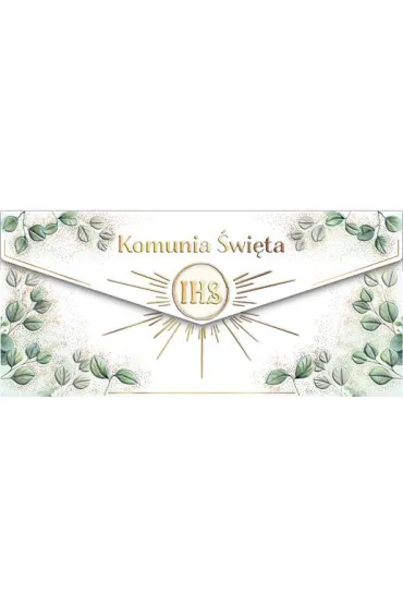 Koperta z �yczeniami Komunia �wi�ta 25,5x12cm mix