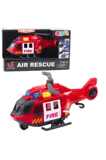 Helikopter stra�acki z d�wigiem �wiat�o i d�wi�k LeanToys