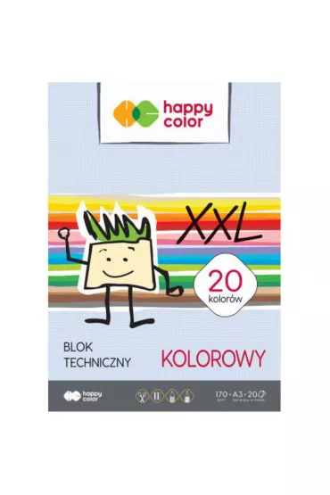 Blok techniczny kolorowy A3 Happy Color 170g 10 szt.