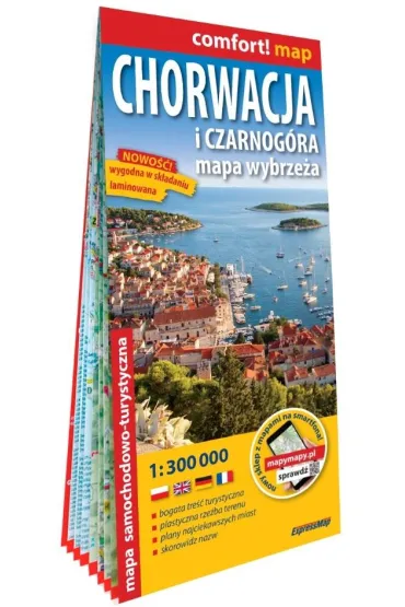 Chorwacja i Czarnog�ra mapa wybrze�a 1:300 000 laminat 2023
