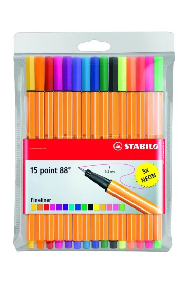 Stabilo Cienkopisy Point Neon 15 szt.