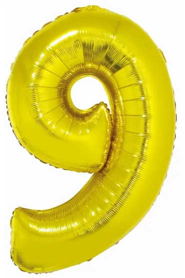 Godan Balon foliowy cyfra 9 z�ota Smart 76cm