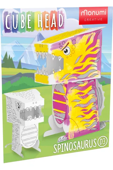 Monumi Cube head. Dino. Spinozaur. Z�� i pokoloruj