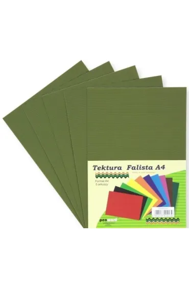 Penword Tektura A4 falista oliwkowa 5 szt.