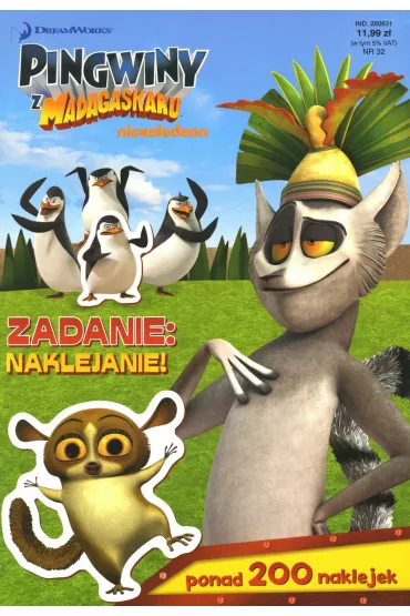 Pingwiny z Madagaskaru. Zadanie: naklejanie!