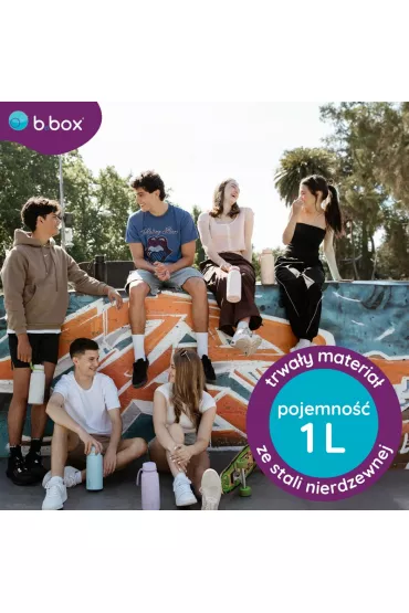 b.box Butelka termiczna ze sk�adanym ustnikiem – termos ze stali nierdzewnej Lime Time 1 l