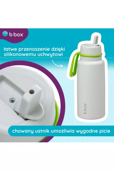 b.box Butelka termiczna ze sk�adanym ustnikiem – termos ze stali nierdzewnej Lime Time 1 l