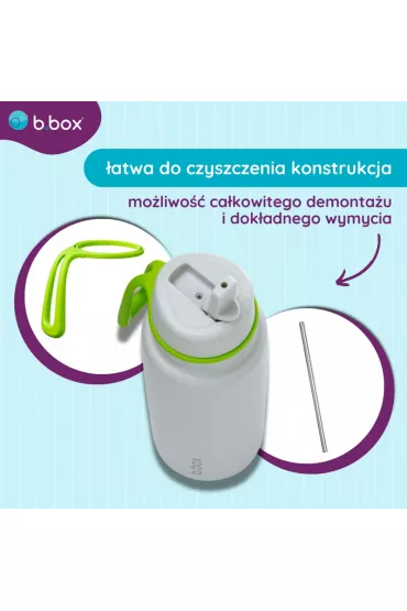 b.box Butelka termiczna ze sk�adanym ustnikiem – termos ze stali nierdzewnej Lime Time 1 l