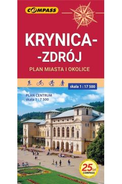 Mapa Krynica - Zdrj. Plan centrum 1:7 500 i Mapa okolic 1:75 000