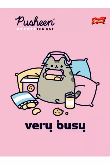 St. Majewski Zeszyt A5 laminowany Pusheen linia 32 kartki