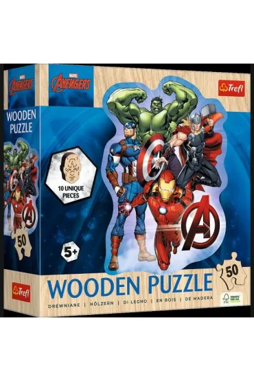 Puzzle konturowe 50 el. Przygody Avengers Trefl