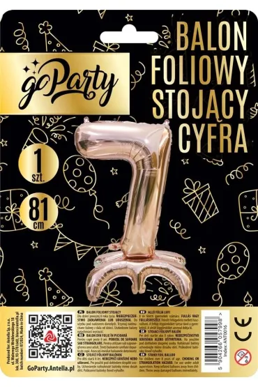 GoParty Balon foliowy stoj�cy 7 rose gold 81cm