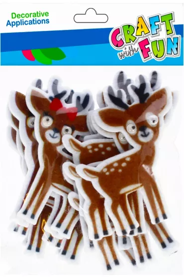 Craft with Fun Ozdoba filcowa samoprzylepna sarenka 12 szt.