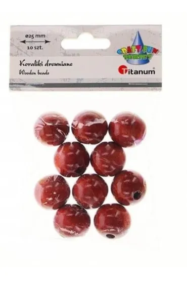 Titanum Koraliki drewniane lakierowane br�zowe 10 szt