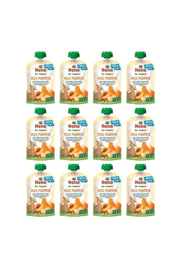 Holle Mus warzywno-owocowy Paca Pumpkin dynia, brzoskwinia, banan, owies po 6. miesi�cu �ycia Zestaw 12 x 100 ml Bio