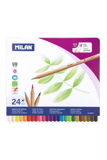 Milan Kredki owkowe szecioktne 24 szt.