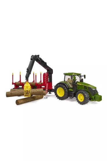 Traktor John Deere 7R 350 z przyczep� le�n� Bruder