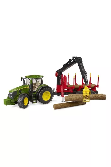 Traktor John Deere 7R 350 z przyczep� le�n� Bruder