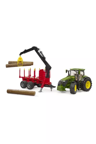 Traktor John Deere 7R 350 z przyczep� le�n� Bruder