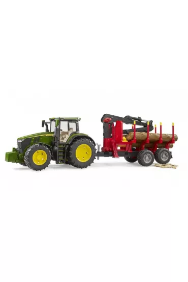 Traktor John Deere 7R 350 z przyczep� le�n� Bruder