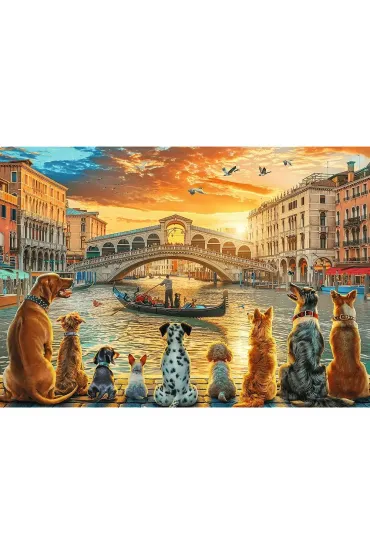 Puzzle 1000 el. Pieski w Wenecji Trefl