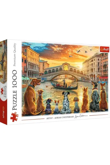 Puzzle 1000 el. Pieski w Wenecji Trefl