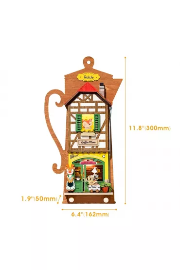 Skadany Drewniany Model Puzzle 3D - Leniwa Kawiarnia Robotime