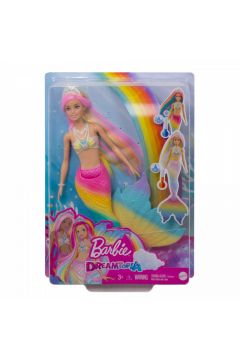 Barbie Syrenka Tęczowa Przemiana Lalka GTF89 Mattel