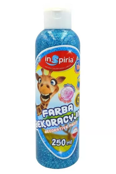 InSpiria Farba dekoracyjna brokatowa niebieska 250 ml