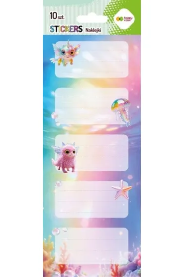Naklejki na zeszyty Aqua Cuties 86x255 HAPPY COLOR 2 x 5 szt. 10 szt.